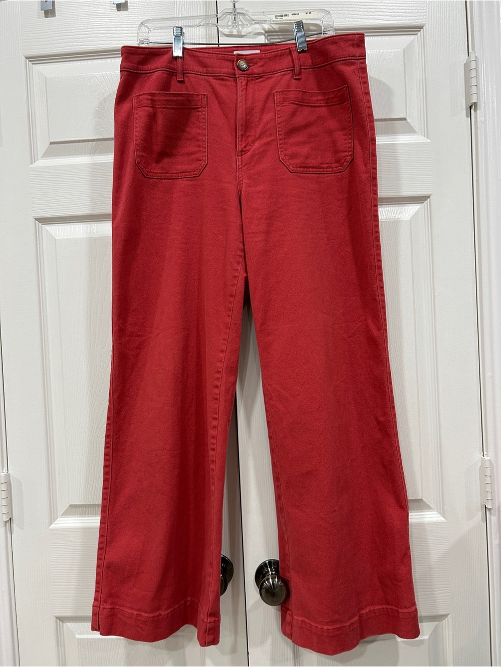 LOFT Outlet Coral Wide-Leg Crop Pants